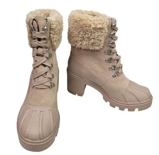 Splendid  Mikayla Faux Fur-Lined & Trim Combat Boots