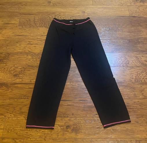 Natori Black Lounge pants with pink threads