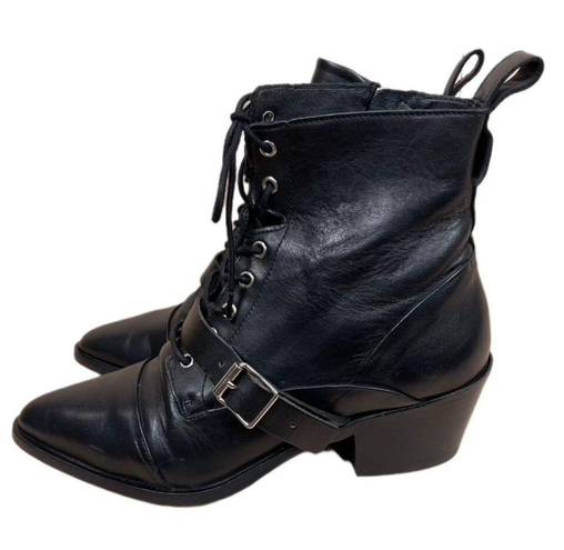 ALLSAINTS  • Black Katy Leather Lace up Boots • Size 40