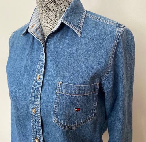 Tommy Hilfiger button down jean shirt