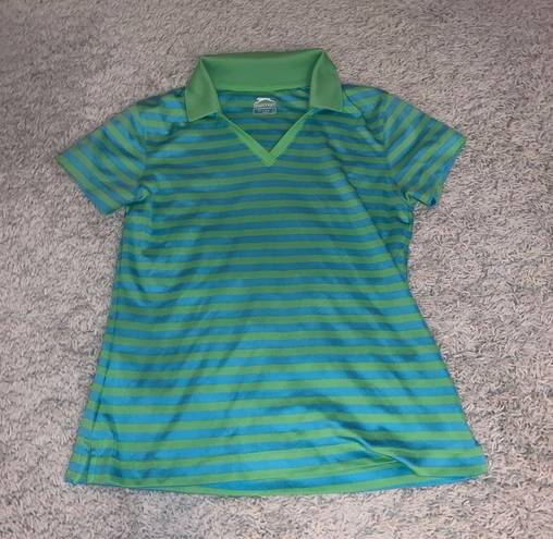 Slazenger  Green & Blue Striped Women's Golf Polo