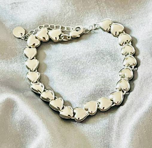 Free People 925 Polished Silver Sweetheart Love Bracelet