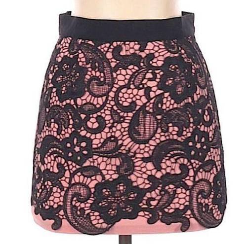 VERO MODA  Skirt XS Mini Pink Black Lace Nordstrom Cocktail Going Out Classic NWT