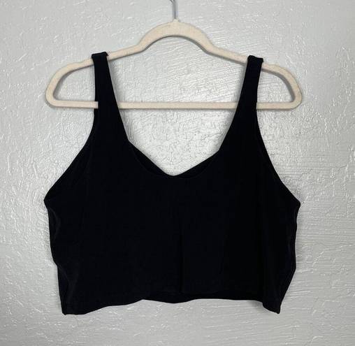 Aerie OFFLINE By  Women Plus Size XXL Black Real Me Low Key Longline Sports Bra