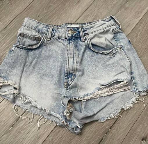 ZARA High Waisted Denim Jean Shorts 