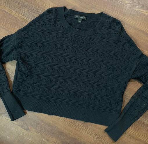 Banana Republic  Black Crochet Layering Sweater