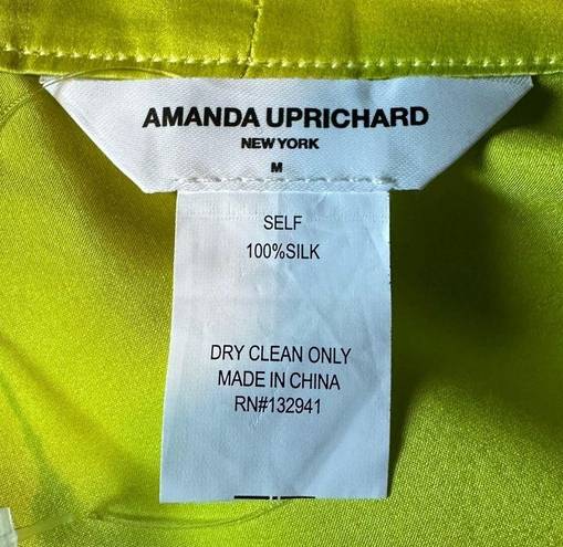 Amanda Uprichard  Anneli Wrap Micro Mini Skirt Lime Green MEDIUM Silk Designer