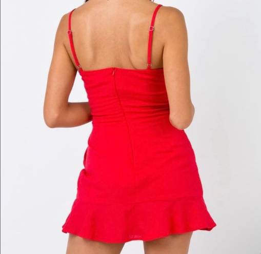 Princess Polly Red Square Neck Mini Dress