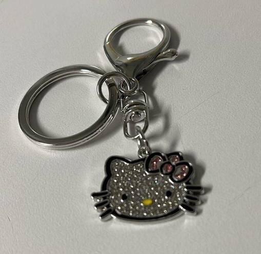 Sanrio New  Hello Kitty Keychain Bag Charm Silver & Pink