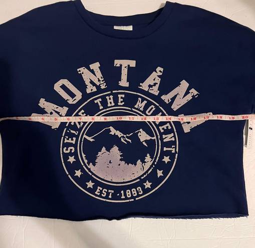 Abound Navy Montana Cropped Sweatshirt  Junior Size Small