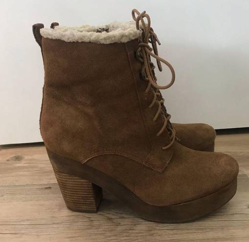 Ralph Lauren Denim Supply  Suede leather Shearling Lace-Up boots Bootie 9