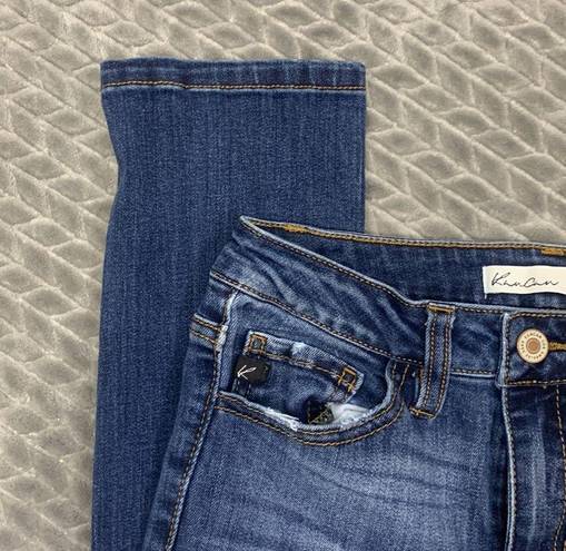 KanCan USA KanCan High Rise Destructed Cropped Dark Wash Jean Size 26