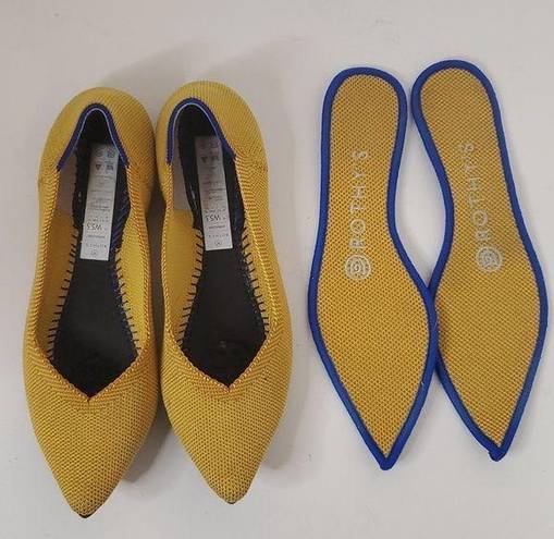 Rothy's  Shoe Size 5.5 Yellow Rubber Woven Pointed Toe closed heel Shoes