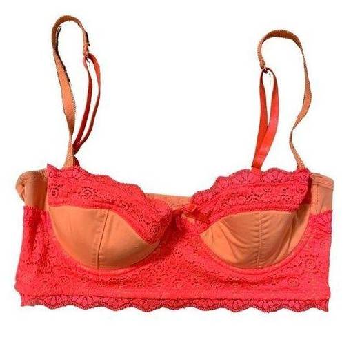 Anthropologie  | By Eloise Pink Lace Push Up Bra Barbie 5 Clasp Size 34B