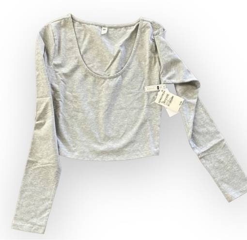 BP Grey Long Sleeved Crop Top