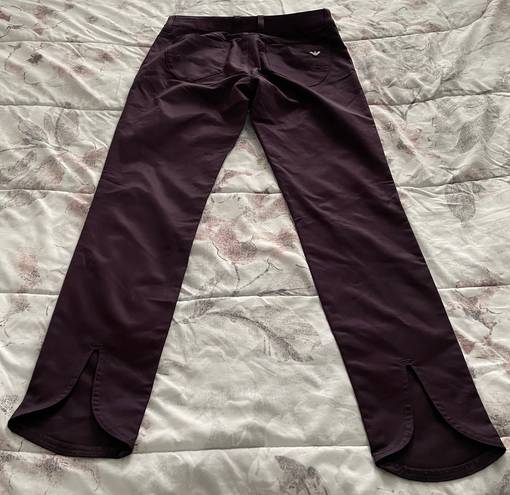 Emporio Armani New Sabrina Maroon Burgundy Cropped Slim Skinny Jeans, size 28”