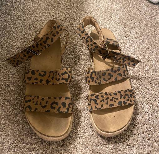 Cheetah Print Platform Wedges Multi Size 10