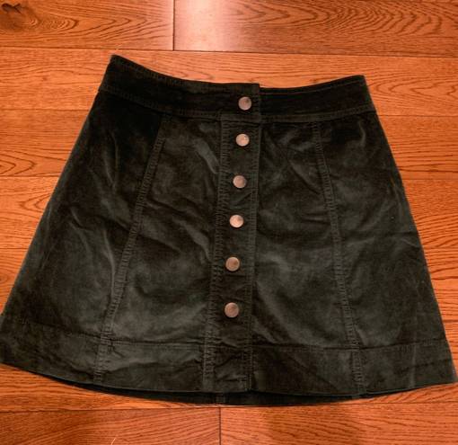 Madewell Velvet Button-Down Skirt