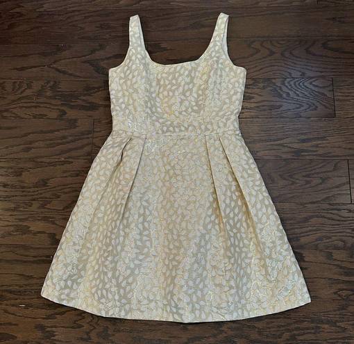 Shoshanna  Gold & Cream Party Dress Size 6