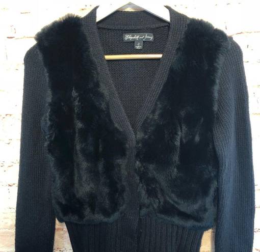 Elizabeth and James  Fur Cardigan Sweater