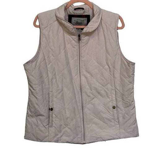 Krass&co GH Bass &  Women’s Quilted Vest XL Light Powder Pink Full Zip Pockets