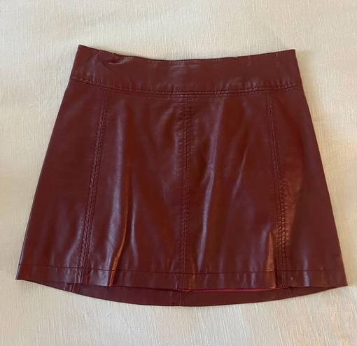 Free People Modern Femme Skirt Red Maroon