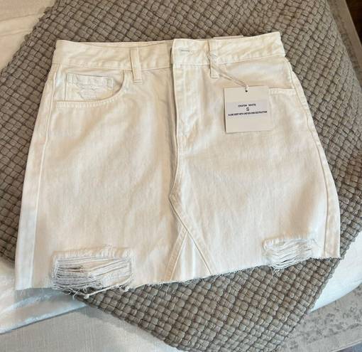 JBD White Jean Skirt