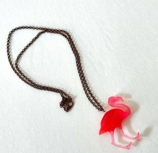 Flamingo Pink  pendant necklace