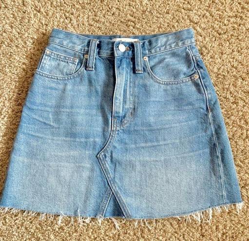 Madewell  Denim Skirt Rigid Denim A Line in Lovell Wash Size 23