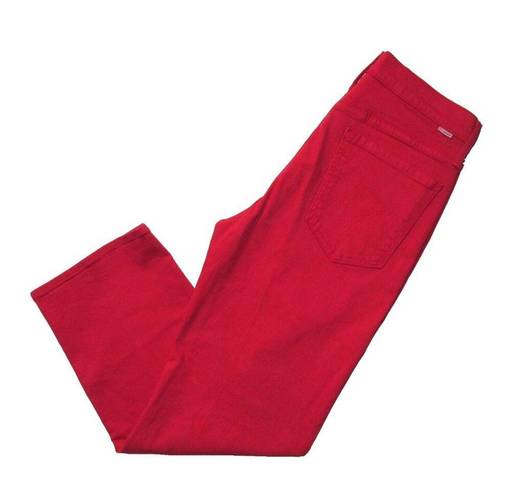 NWT Mother Rambler Ankle in Ribbon Red Straight Crop Jeans 30