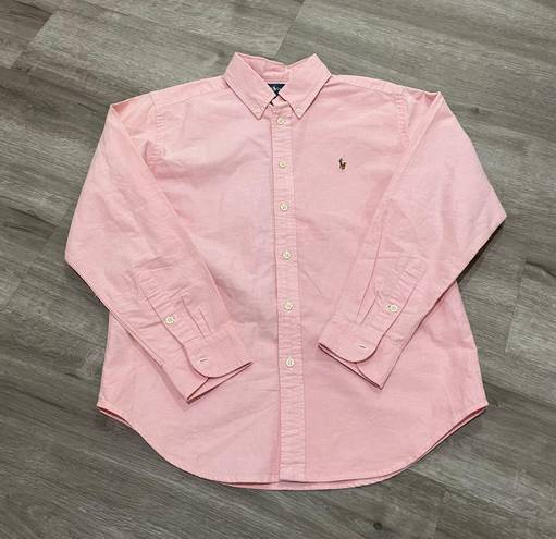 Ralph Lauren Pink Button Down Shirt: Blouse