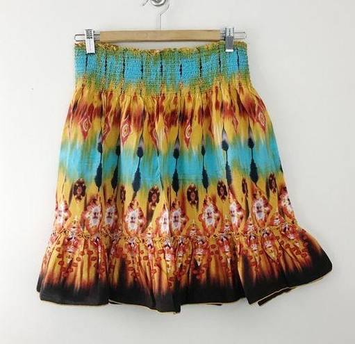 Tracy Evans Vintage Y2K  Light cotton tie dye Ruffle skirt tube top festival XL