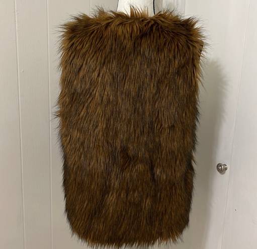 Poof ! Faux Fur Vest Brown M