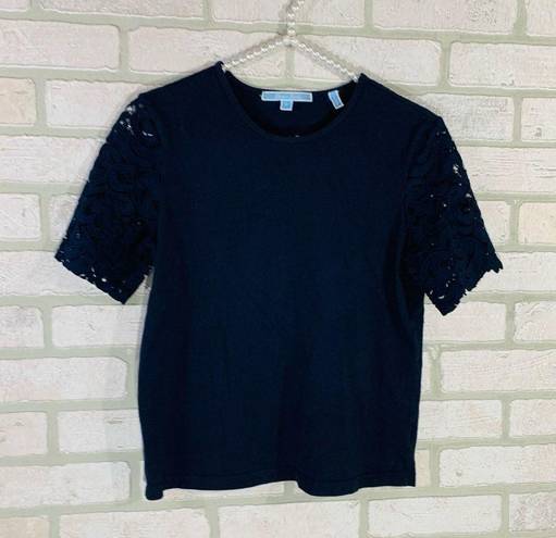 Draper James  Navy Lace Short Sleeve Tee Size S