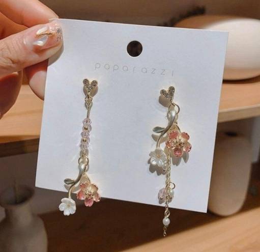 Flower Dangle Drop Earrings for Women Gold