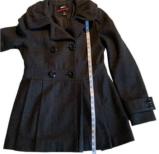 Miss Sixty  Women’s Wool Double Breasted Dark Gray Pleated Pea Coat Size Small