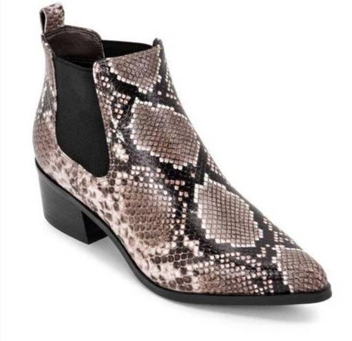 Blondo  Emelia Snakeskin Print Waterproof Pointed Toe Booties Boots Shoes