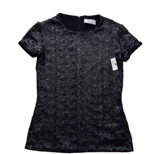 Bailey 44 Top Celebration Black Sequined Crewneck Short Sleeve T-Shirt Size XS