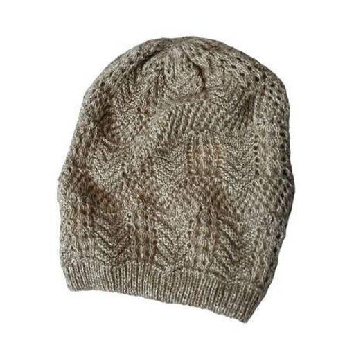 Icing  taupe knot beanie cap