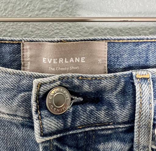 Everlane The Cheeky Light Wash Raw Hem Denim Jean Short