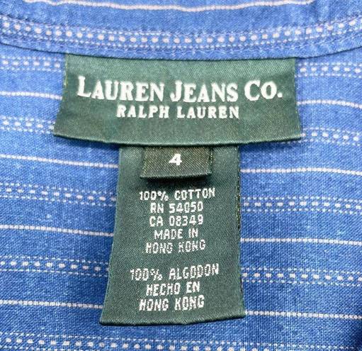 Krass&co VINTAGE Lauren Jeans . Ralph Lauren Womens 4 Denim Shirt Stripe Button Front