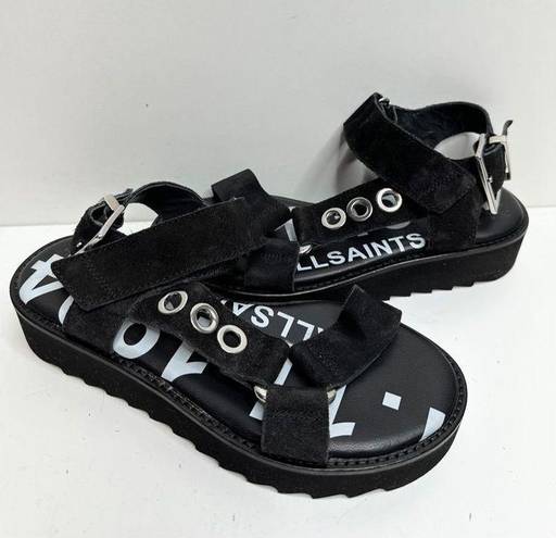 ALLSAINTS  Sandals Womens Size 5 US 35EU Black Rhianne  Leather Shoes