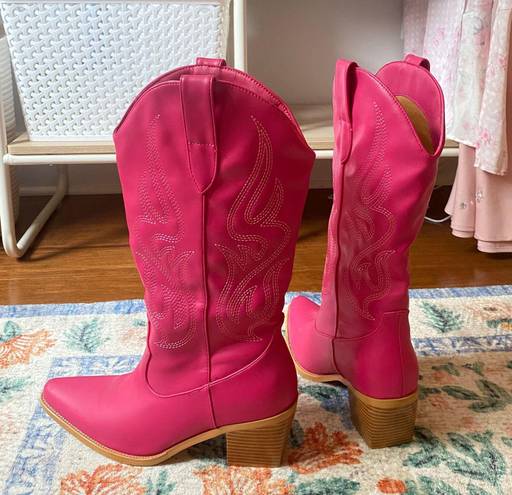 Hot Pink Cowgirl Boots Size 6.5