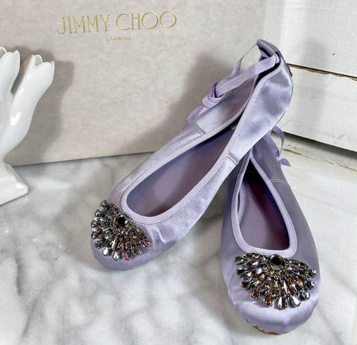 Jimmy Choo Purple & Crystal Grace Flat