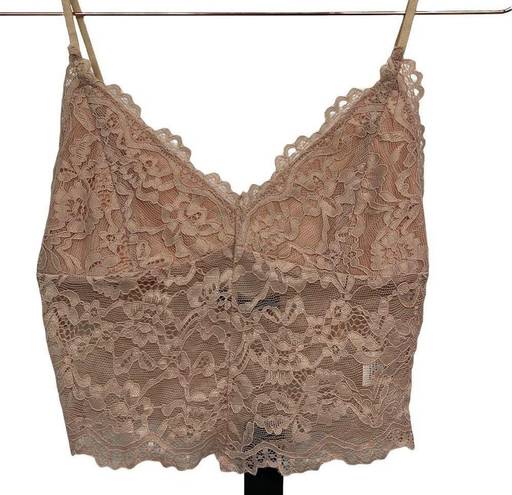 Lulus NEW  LACE PINK ROSE BRALETTE size small