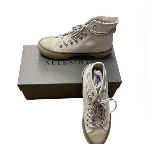 ALLSAINTS  Jaxal High Top Canvas White Sneakers Size EU 40 NIB