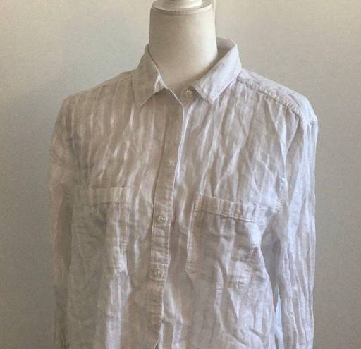 American Eagle  White Sheer Button Down Shirt 