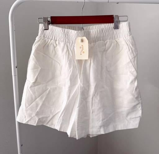 Aurelle Swim NWT  White Linen Beach Shorts