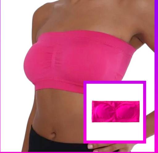 No Boundaries Hot Pink Seamless Bandeau Bra •Size Medium