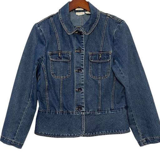 St. John’s Bay  vintage Y2K stretch peplum denim blazer jacket size M